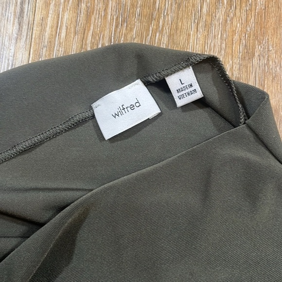 Aritzia Wilfred Botanist Dress in Dark Olive Green Size Large L Midi EUC - Picture 7 of 11